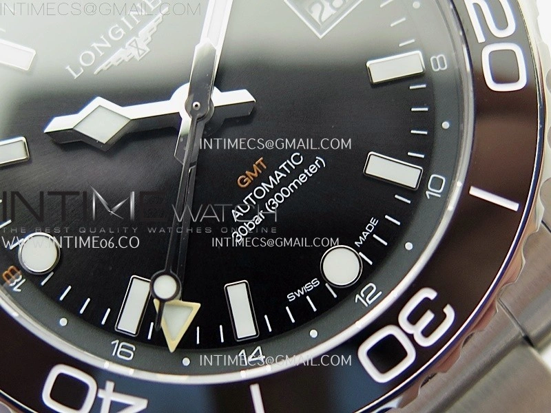 Hydroconquest L3.790.4 43mm SS Black Ceramic Bezel ETC 1:1 Best Edition Black Dial on SS Bracelet A2836